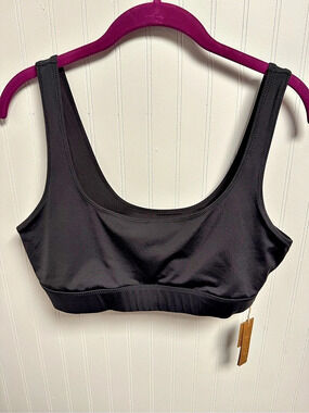 SKIMS Recycled Nylon Scoop Neck Bra Black XL NWT